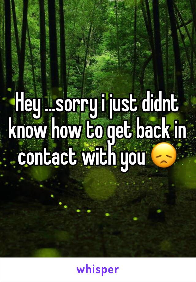 Hey ...sorry i just didnt know how to get back in contact with you 😞