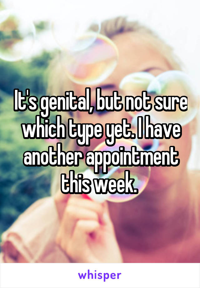 It's genital, but not sure which type yet. I have another appointment this week. 