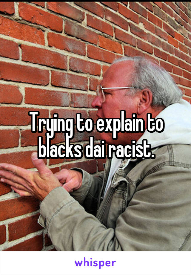 Trying to explain to blacks dai racist.