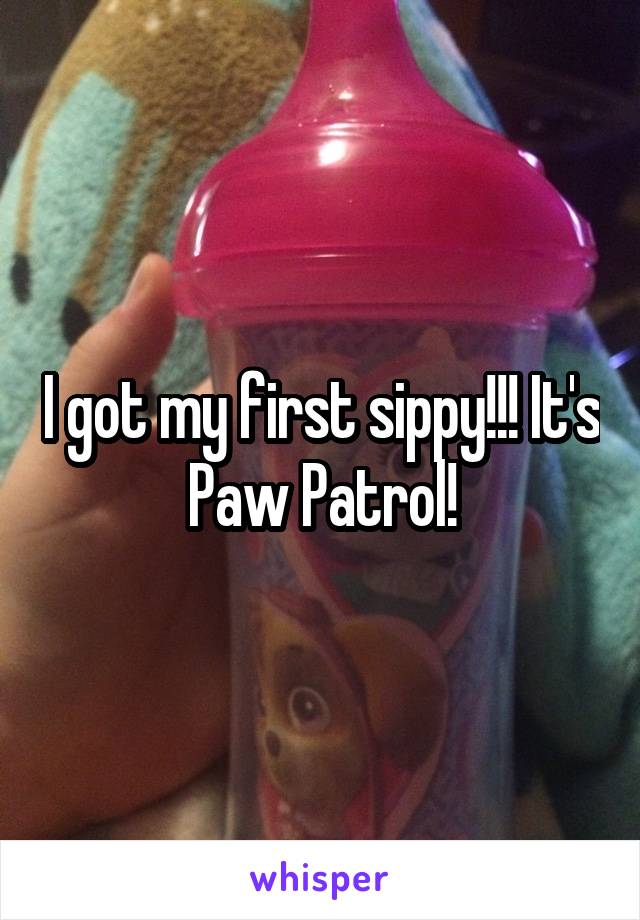 I got my first sippy!!! It's Paw Patrol!