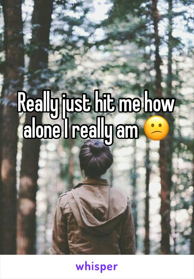 Really just hit me how alone I really am 😕
