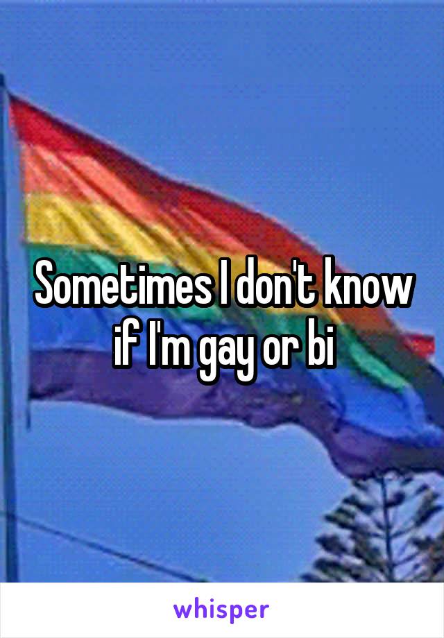 Sometimes I don't know if I'm gay or bi