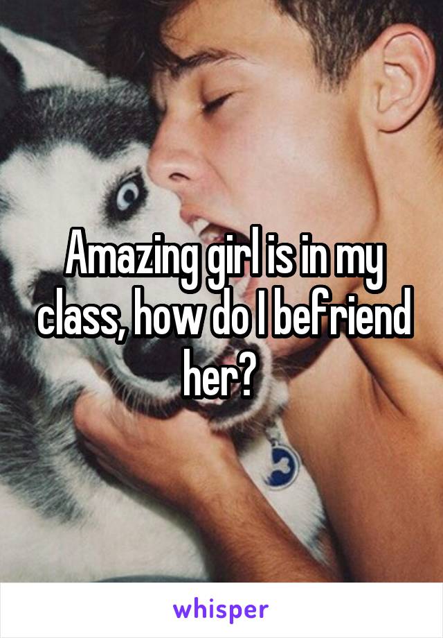 Amazing girl is in my class, how do I befriend her? 