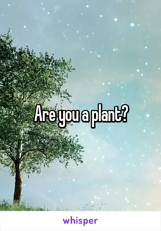 Are you a plant?