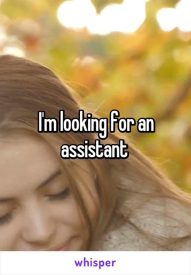 I'm looking for an assistant 