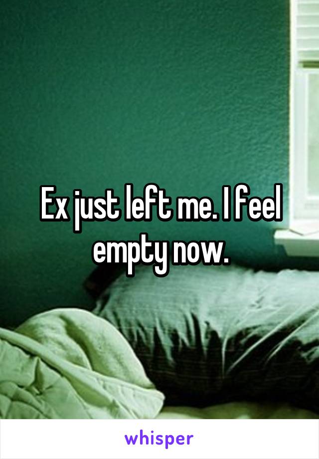 Ex just left me. I feel empty now.