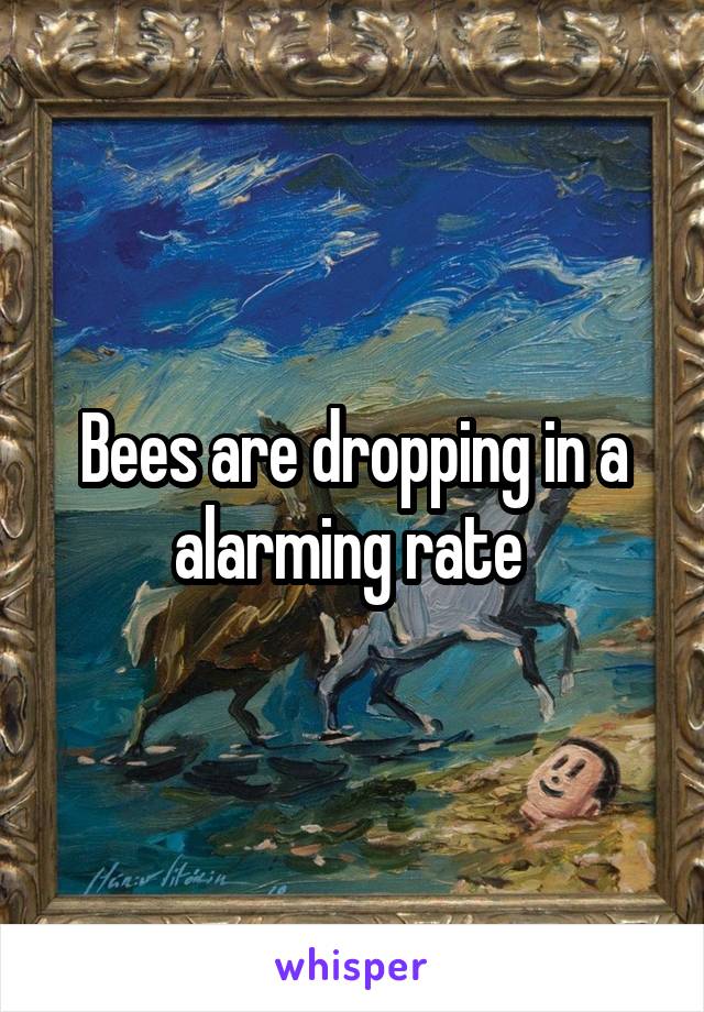 Bees are dropping in a alarming rate 