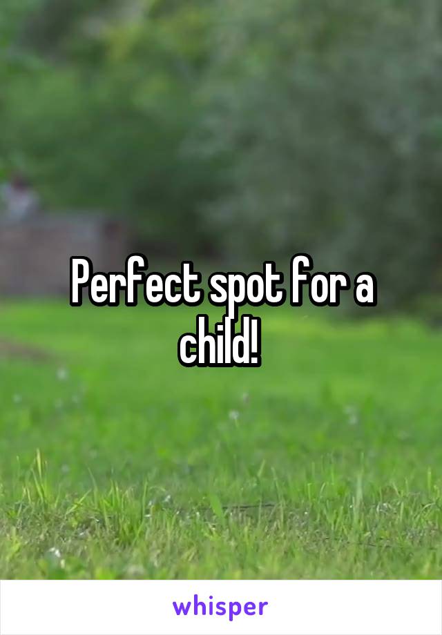 Perfect spot for a child! 