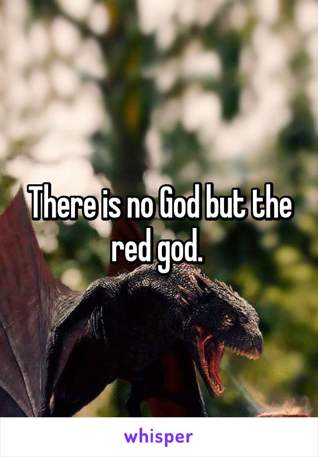 There is no God but the red god. 