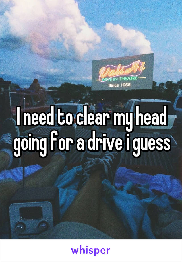 I need to clear my head going for a drive i guess