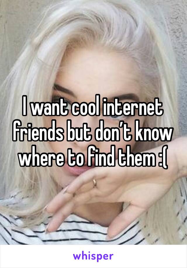 I want cool internet friends but don’t know where to find them :(