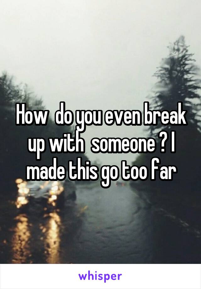 How  do you even break up with  someone ? I made this go too far
