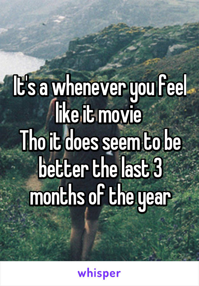 It's a whenever you feel like it movie 
Tho it does seem to be better the last 3 months of the year