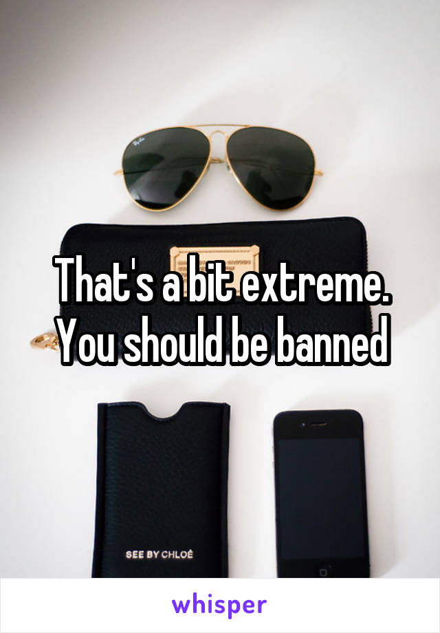 That's a bit extreme. You should be banned