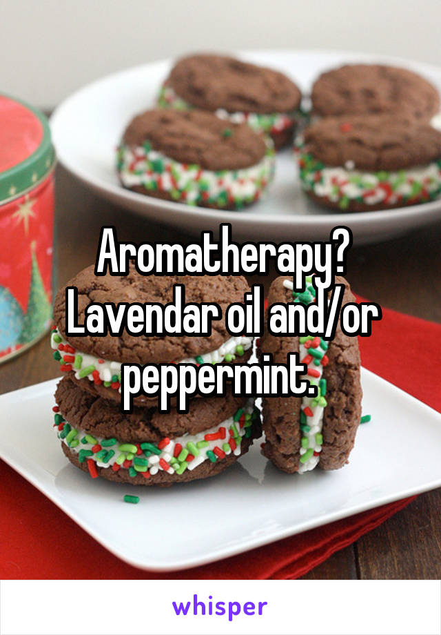 Aromatherapy? Lavendar oil and/or peppermint. 