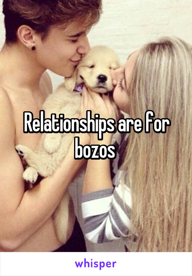 Relationships are for bozos 