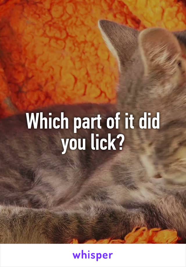 Which part of it did you lick?