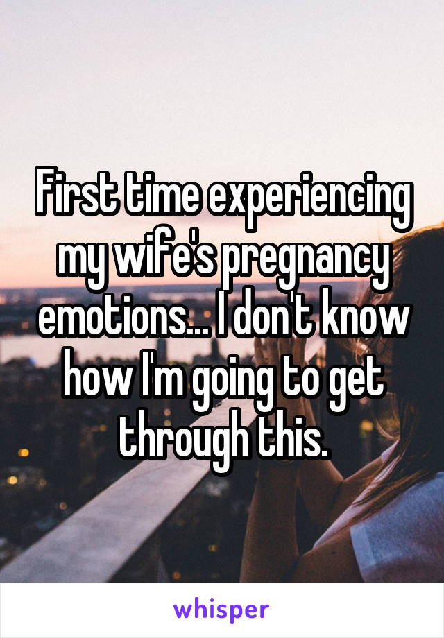 First time experiencing my wife's pregnancy emotions... I don't know how I'm going to get through this.