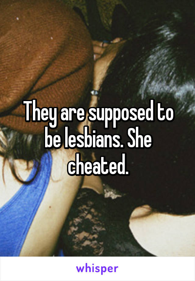 They are supposed to be lesbians. She cheated.