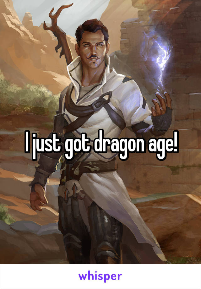 I just got dragon age!