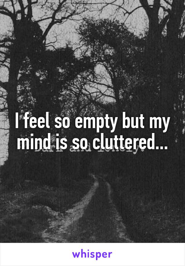 I feel so empty but my mind is so cluttered...