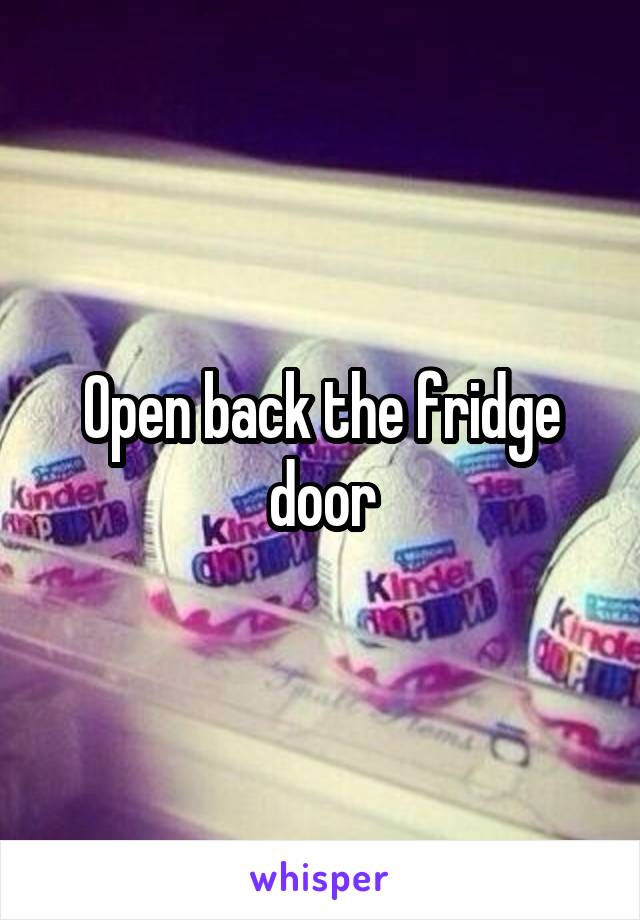 Open back the fridge door