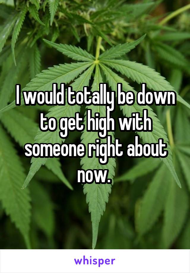I would totally be down to get high with someone right about now. 