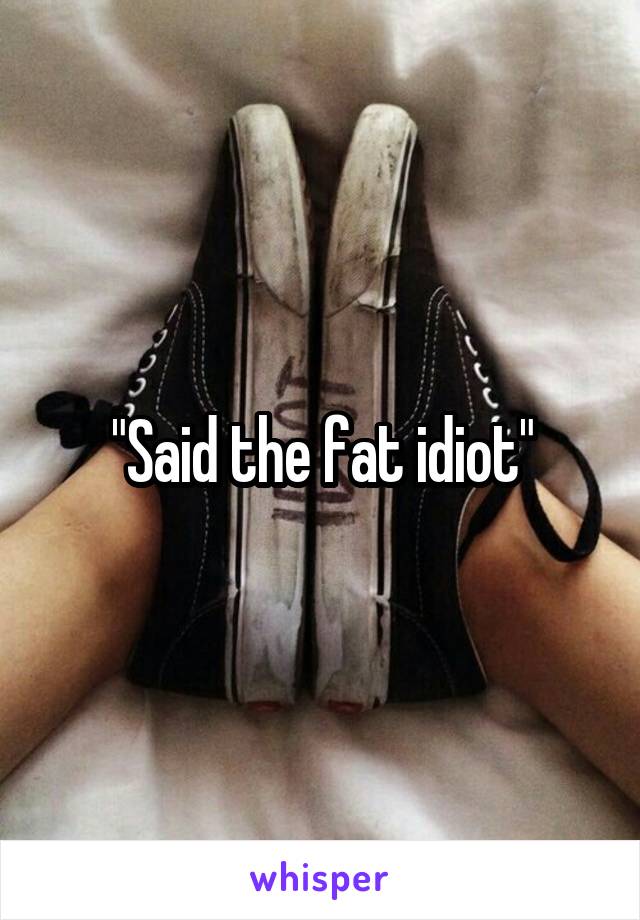 "Said the fat idiot"