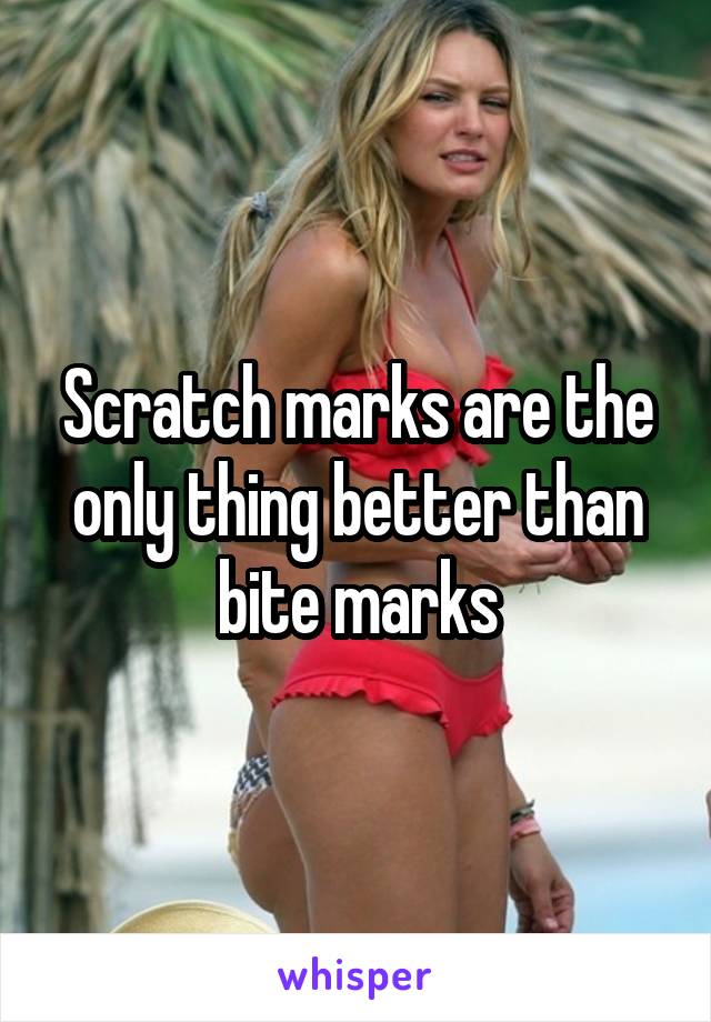 Scratch marks are the only thing better than bite marks