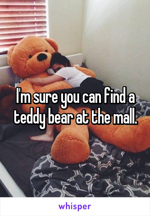 I'm sure you can find a teddy bear at the mall.