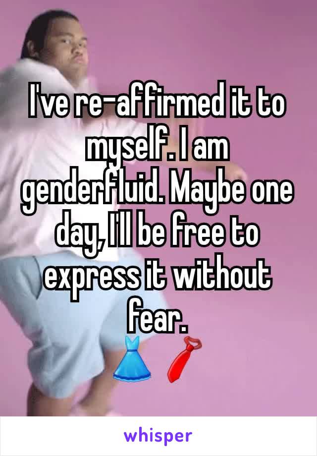 I've re-affirmed it to myself. I am genderfluid. Maybe one day, I'll be free to express it without fear.
👗👔