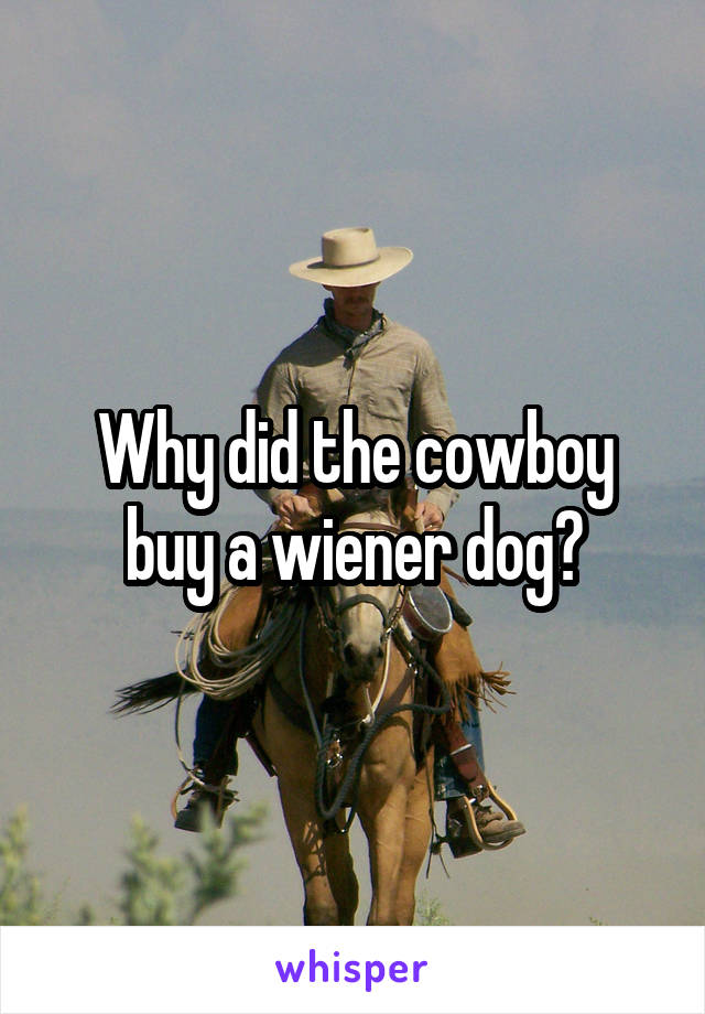 Why did the cowboy buy a wiener dog?