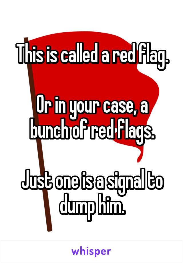 This is called a red flag.

Or in your case, a bunch of red flags.

Just one is a signal to dump him.