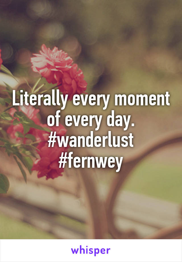 Literally every moment of every day.
#wanderlust
#fernwey