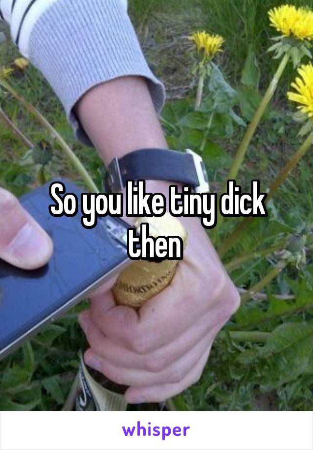 So you like tiny dick then 
