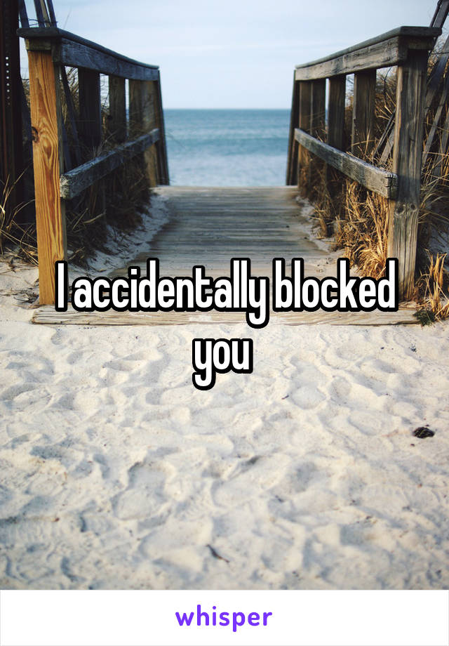 I accidentally blocked you 