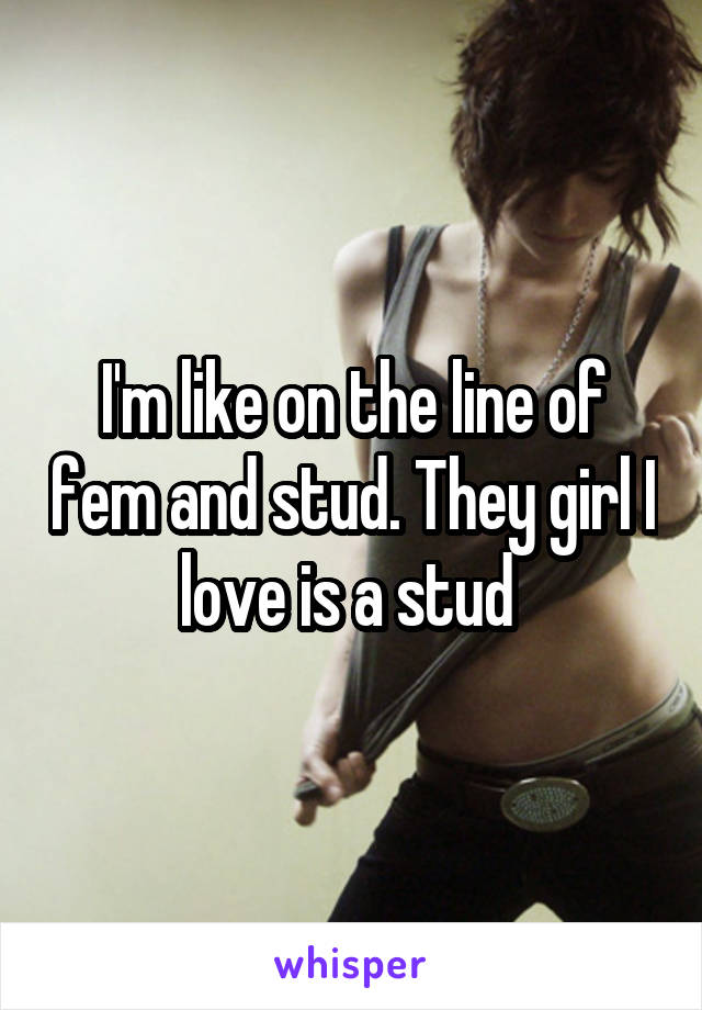 I'm like on the line of fem and stud. They girl I love is a stud 
