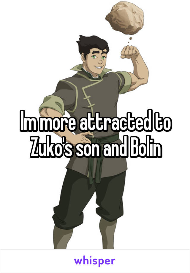 Im more attracted to Zuko's son and Bolin