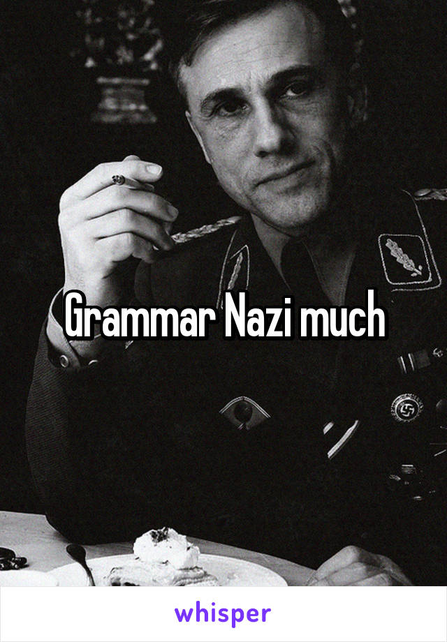 Grammar Nazi much