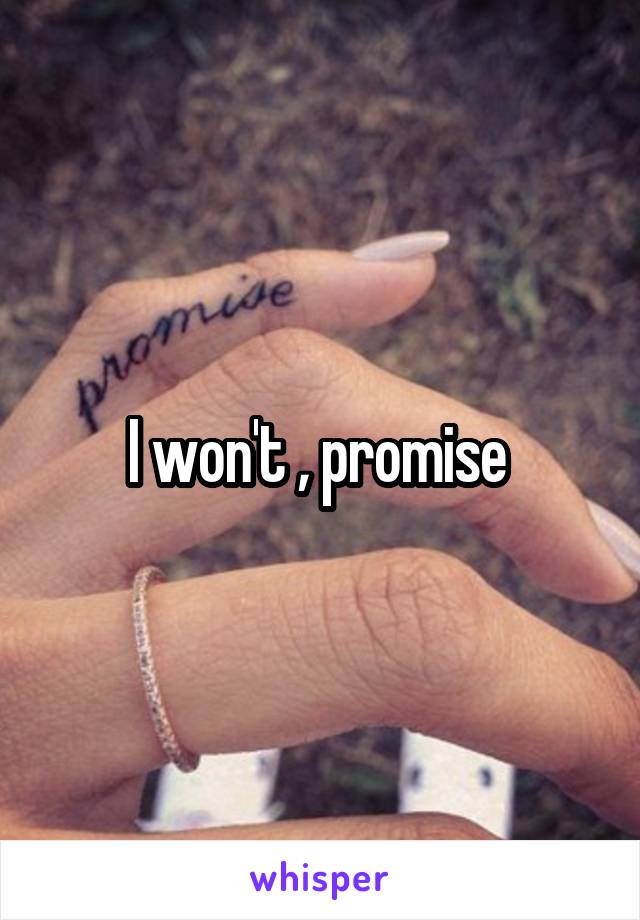 I won't , promise 
