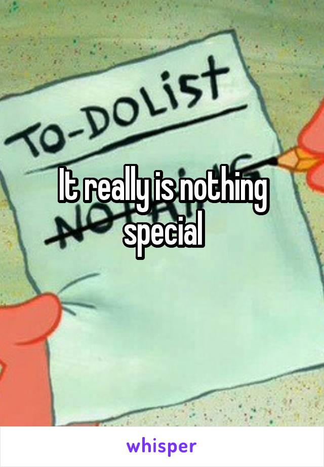 It really is nothing special
