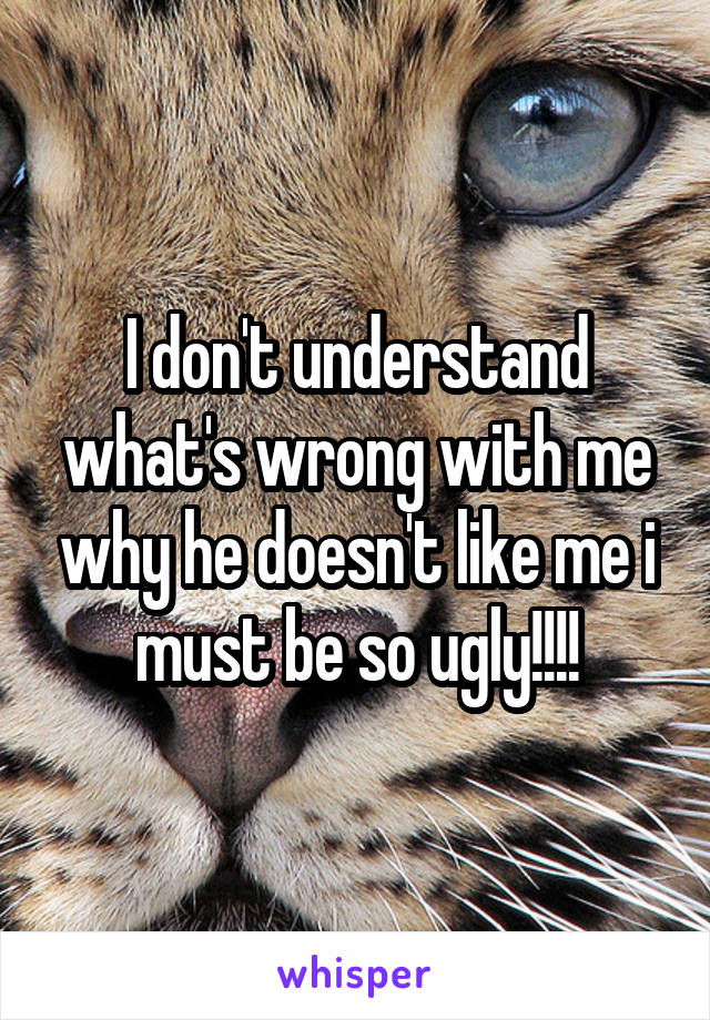 I don't understand what's wrong with me why he doesn't like me i must be so ugly!!!!