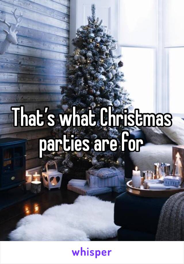 That’s what Christmas parties are for