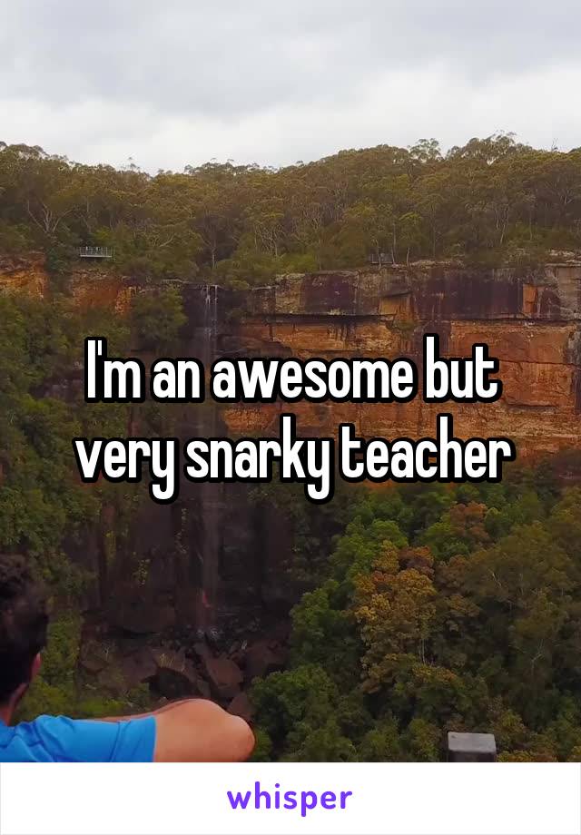 I'm an awesome but very snarky teacher