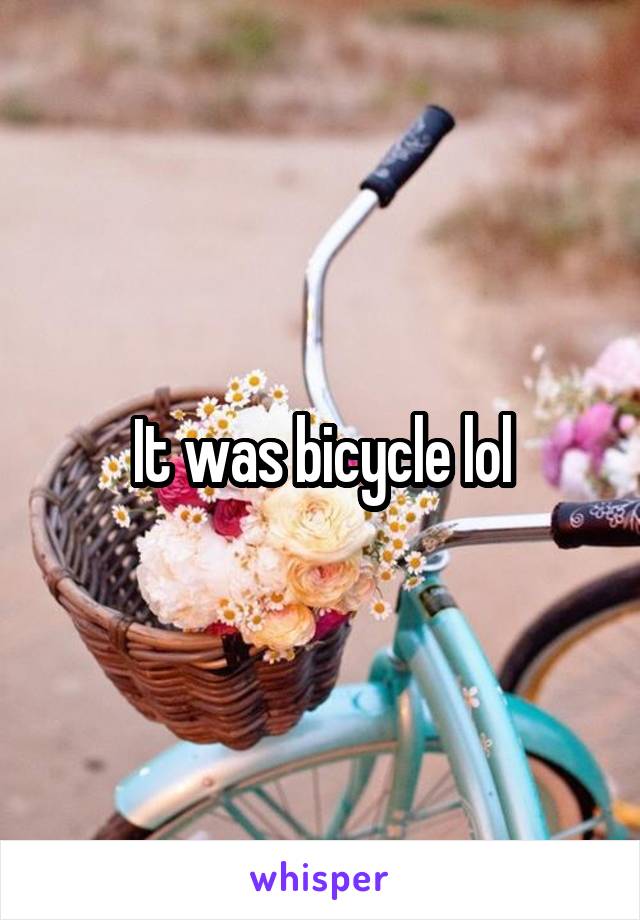 It was bicycle lol