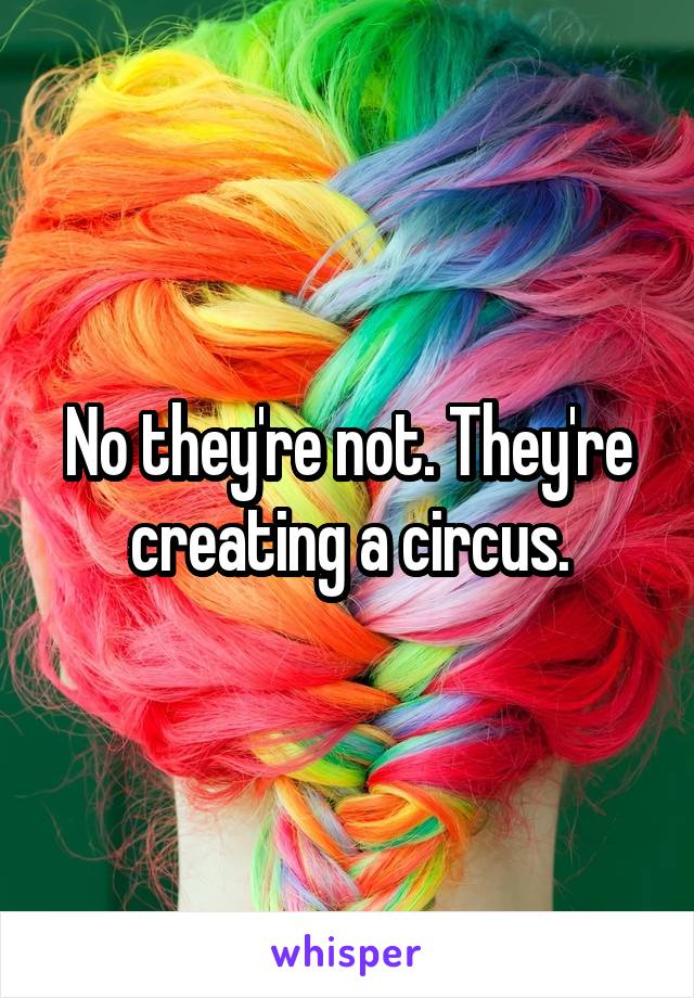 No they're not. They're creating a circus.