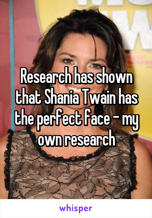 Research has shown that Shania Twain has the perfect face - my own research