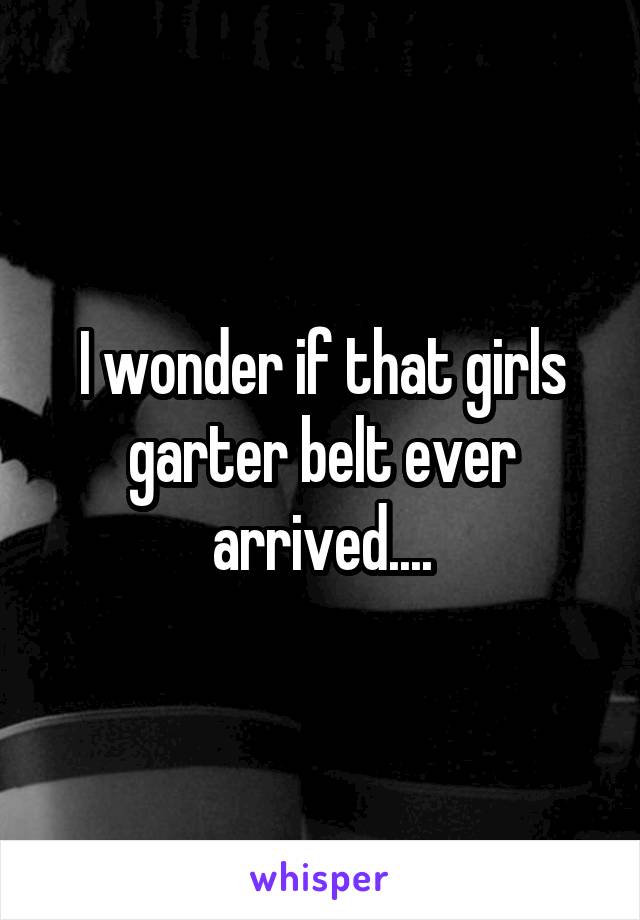 I wonder if that girls garter belt ever arrived....