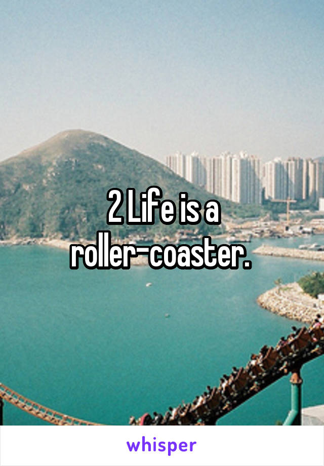 2 Life is a roller-coaster. 