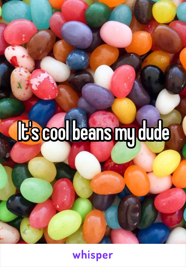 It's cool beans my dude